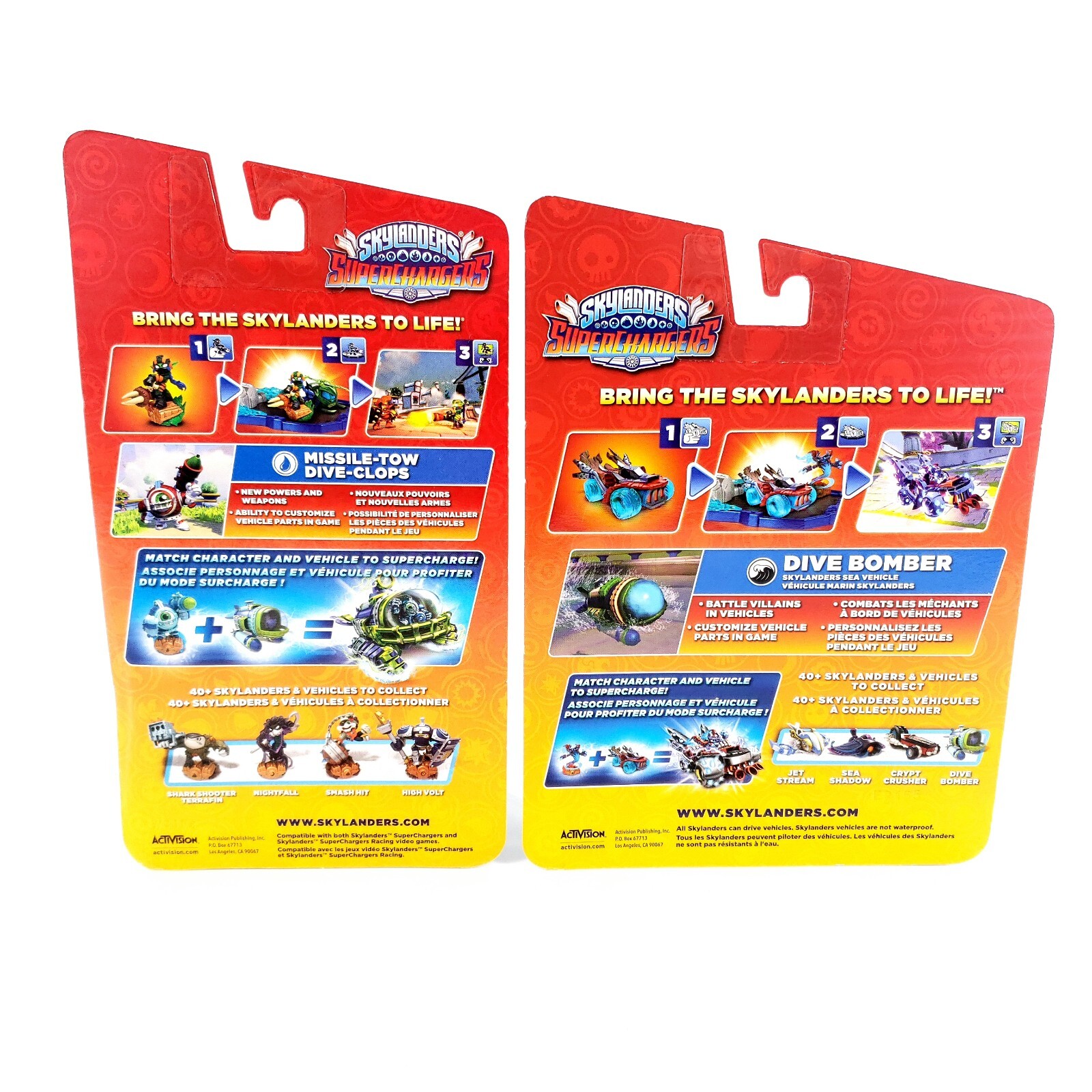 Skylanders Superchargers Missile Tow Dive Clops & Dive Bomber Character Sealed