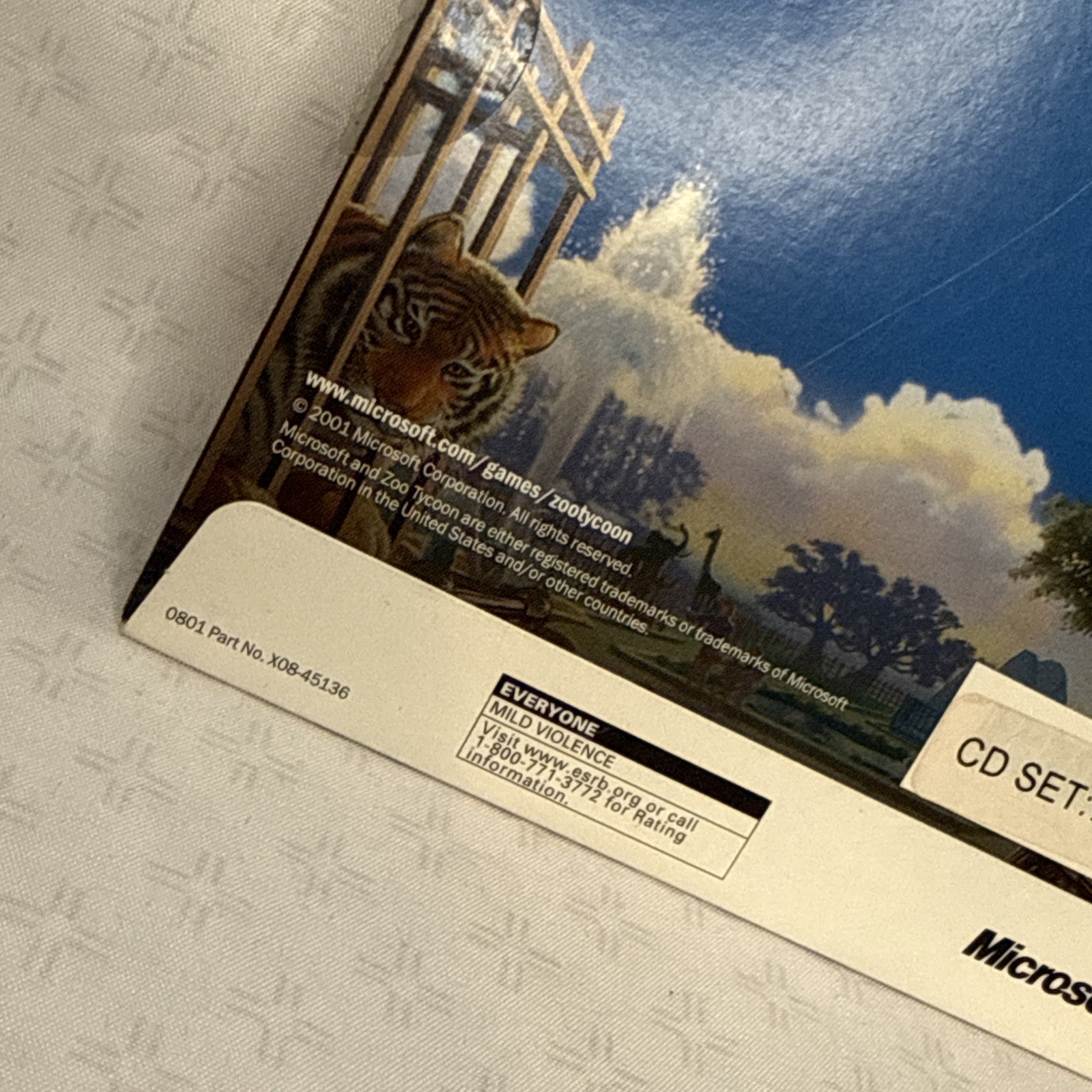 Zoo Tycoon (PC, 2001) Cardboard Sleeve Video Game