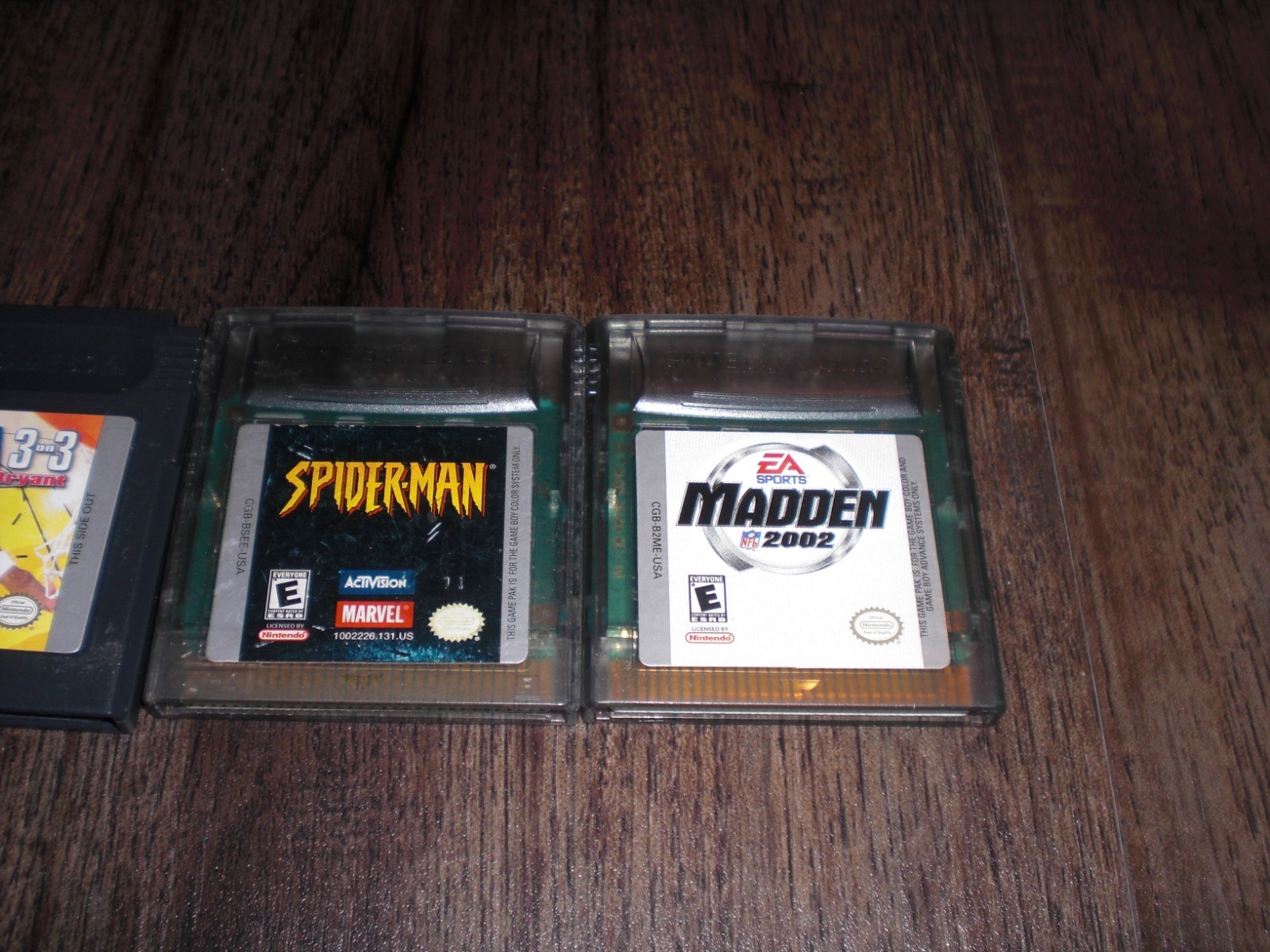 NBA 3 on 3 ft Kobe Bryant Spiderman Madden 2002 Nintendo Game Boy Color GBA READ