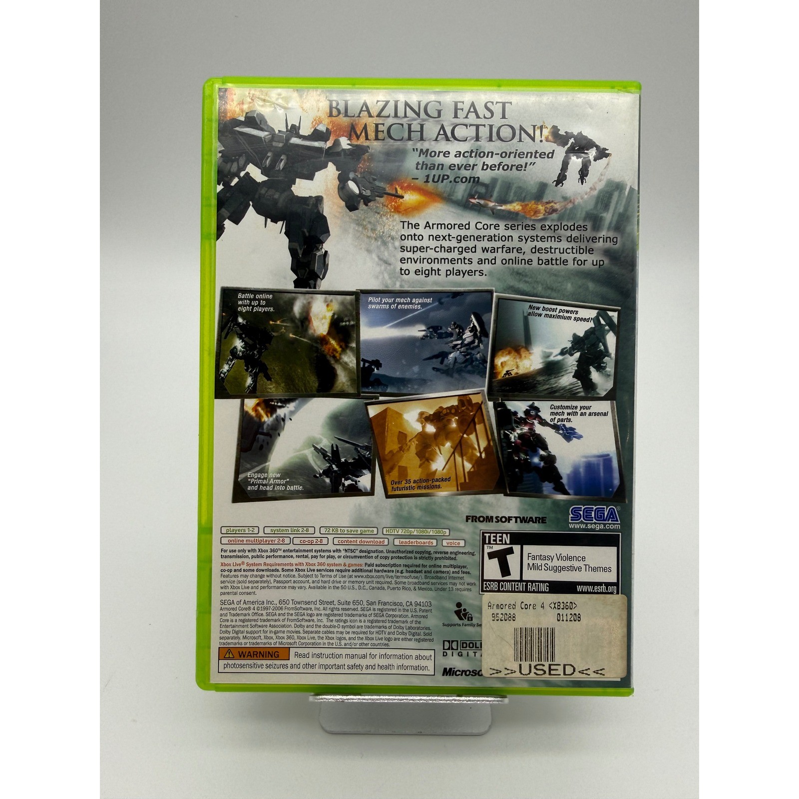 Armored Core 4 Xbox 360 SEGA FromSoftware Mech Action Game CIB