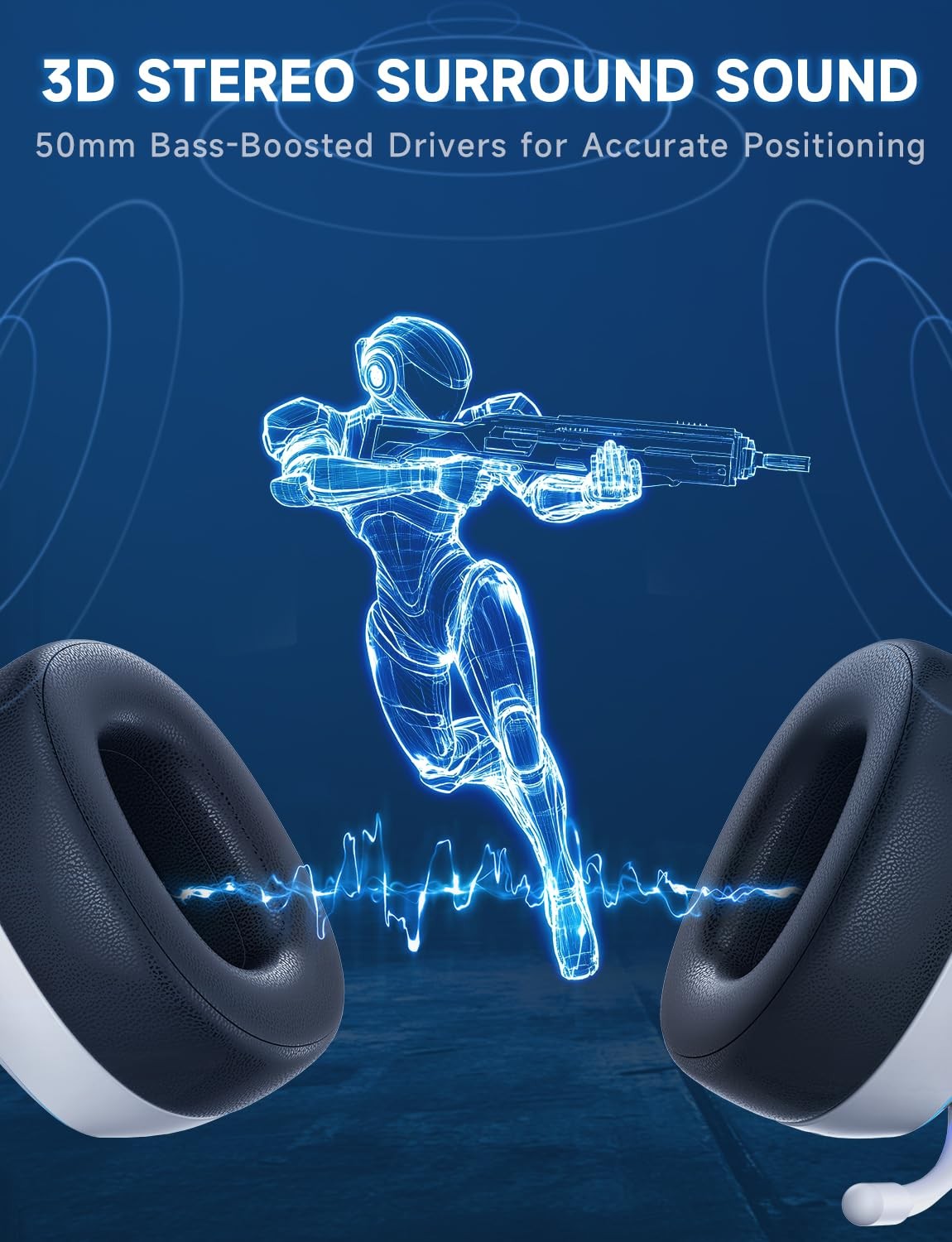 2.4GHz Wireless Gaming Headsets for PS5, PS4, PC, Switch – Bluetooth 5.3 Gaming