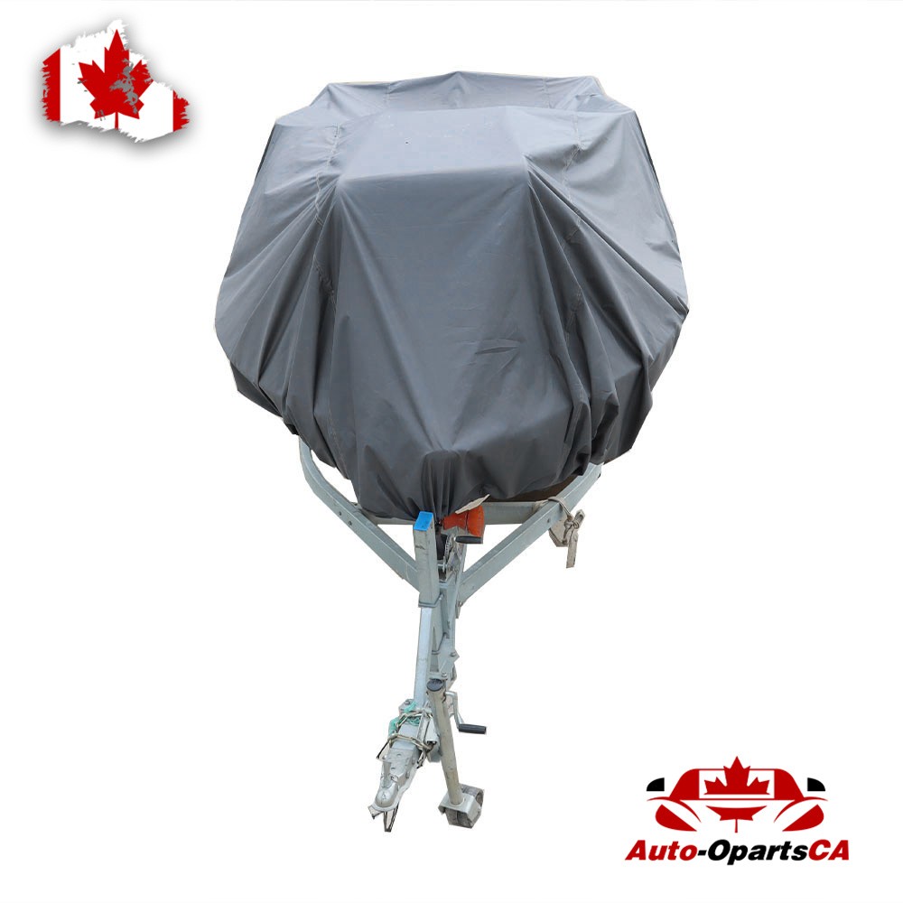 210D 14-16 Ft Boat Cover Heavy Duty Trailerable Waterproof 90″ Grey