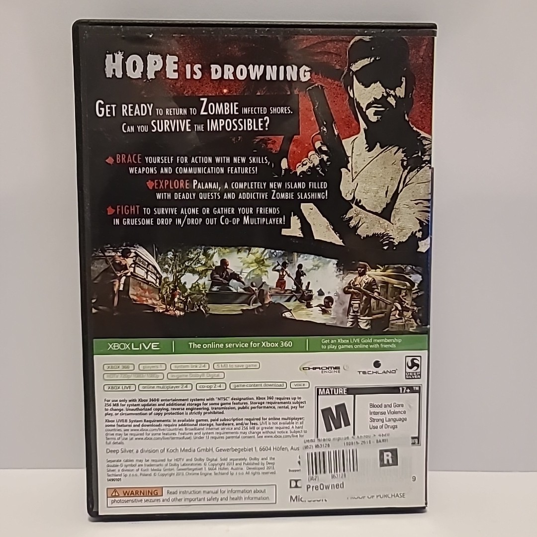Dead Island & Riptide Lot Xbox 360 Action Role-playing Survival Horror Game