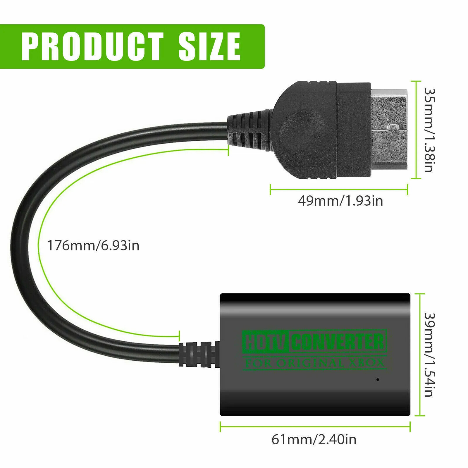 TV Video Game Console HDMI Converter Adapter HDTV Link Cable For Original XBOX