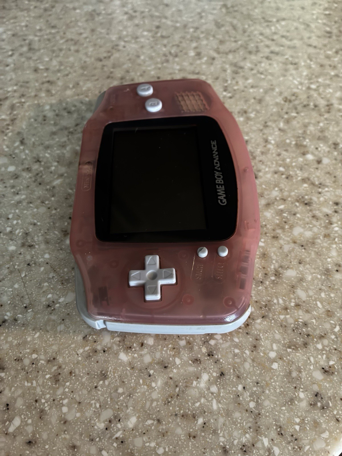 Nintendo Game Boy Advance Clear Pink Handheld Console AGB-001, Headphone Jack