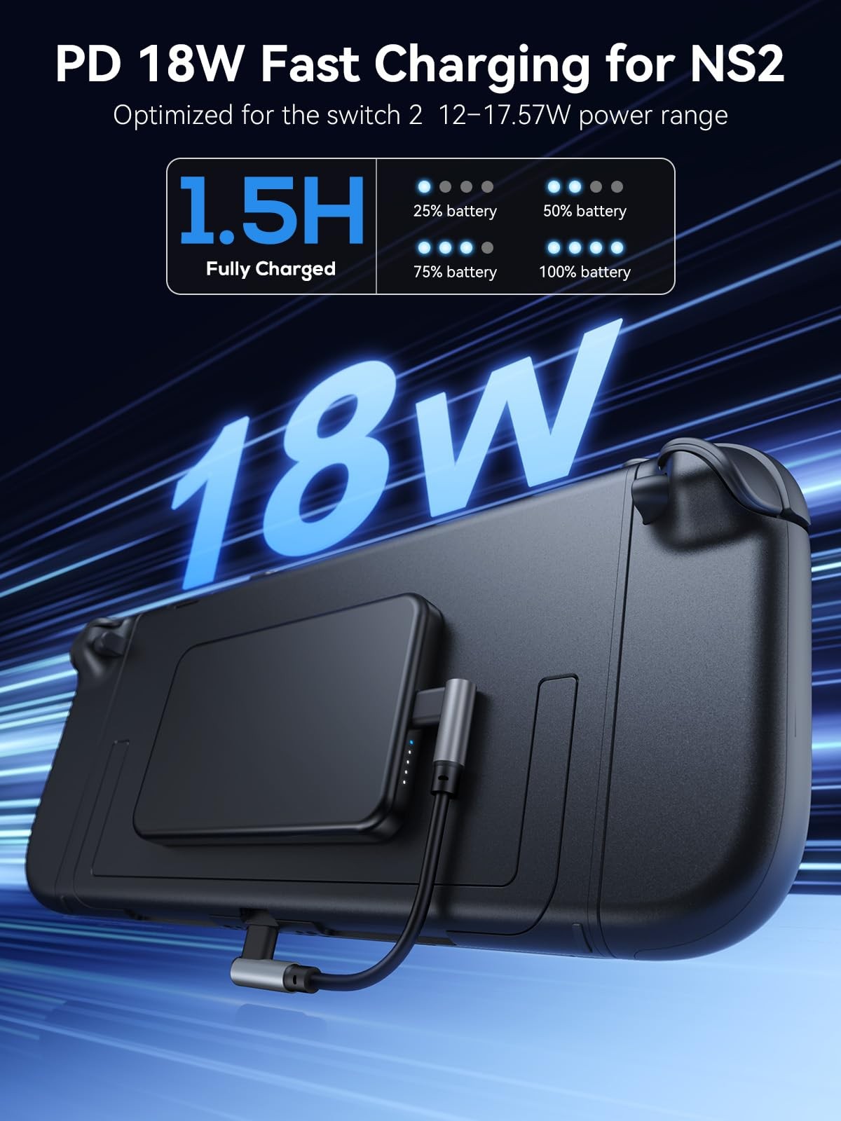 Mini Magnetic Battery Pack for Nintendo Switch 2 (2025), 5000mAh 18W Portable…