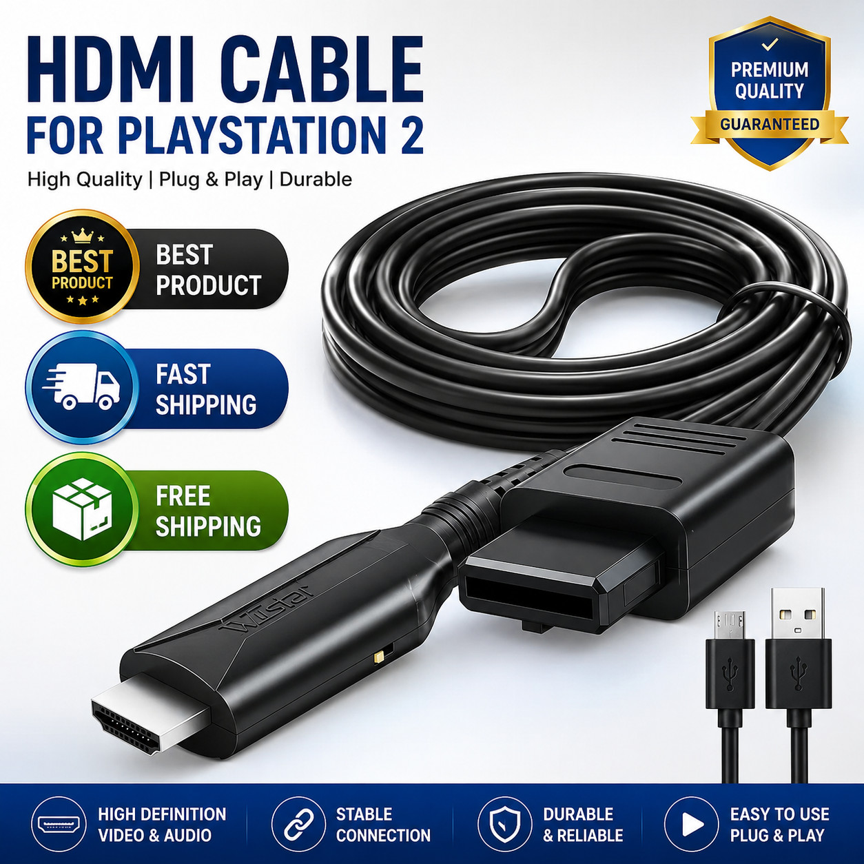 N64 to HDMI Converter Adapter Link Cable Nintendo N64/SNES/NGC/SFC/Gamecube Pro