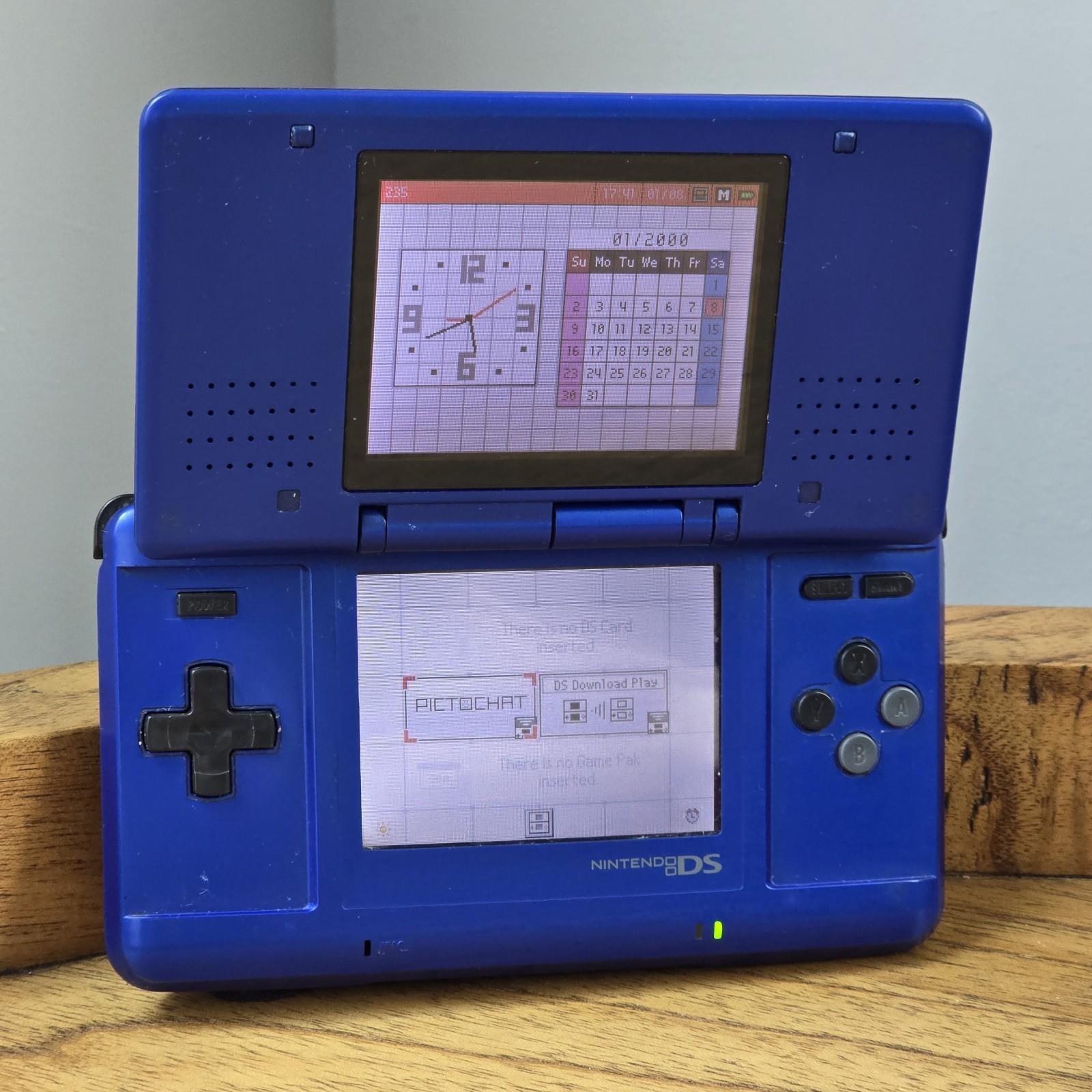 Nintendo DS Fat Model NTR-001 Electric Blue Tested Working Console & Case Only