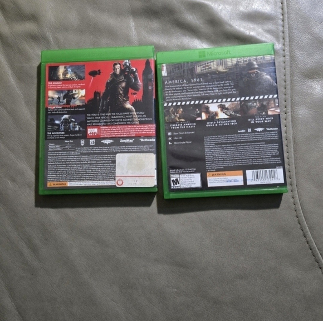 Microsoft Xbox One Wolfenstein The New Order + Wolfenstein II New Colossus Lot