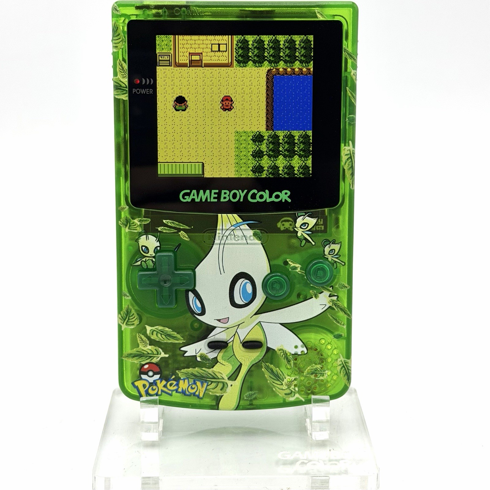Nintendo Game Boy Color GBC Backlit Q5 IPS Console Celebi Green Pokemon UV