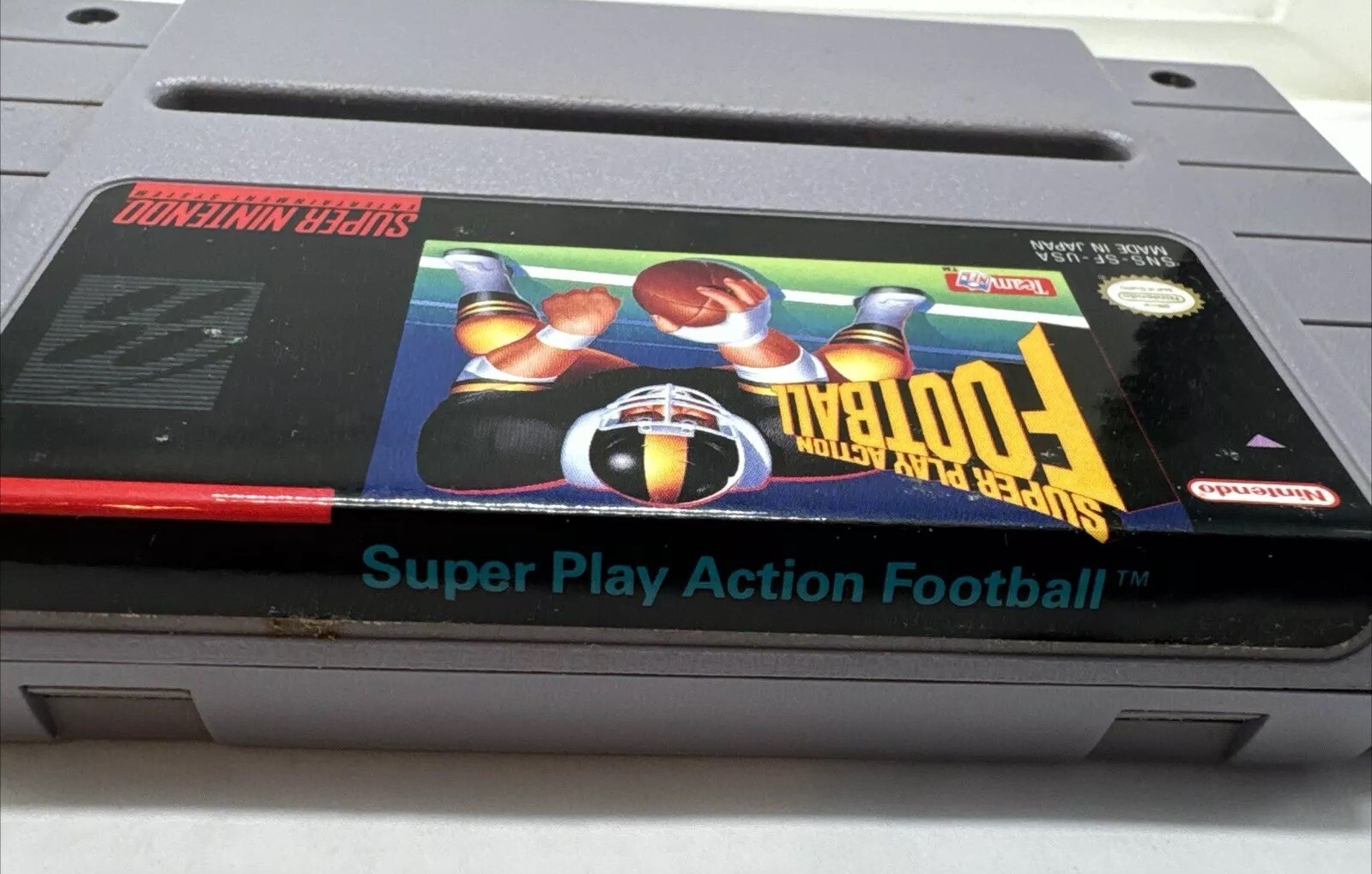 Super Play Action Football (Nintendo SNES 1992) Cartridge with Cover – Tested