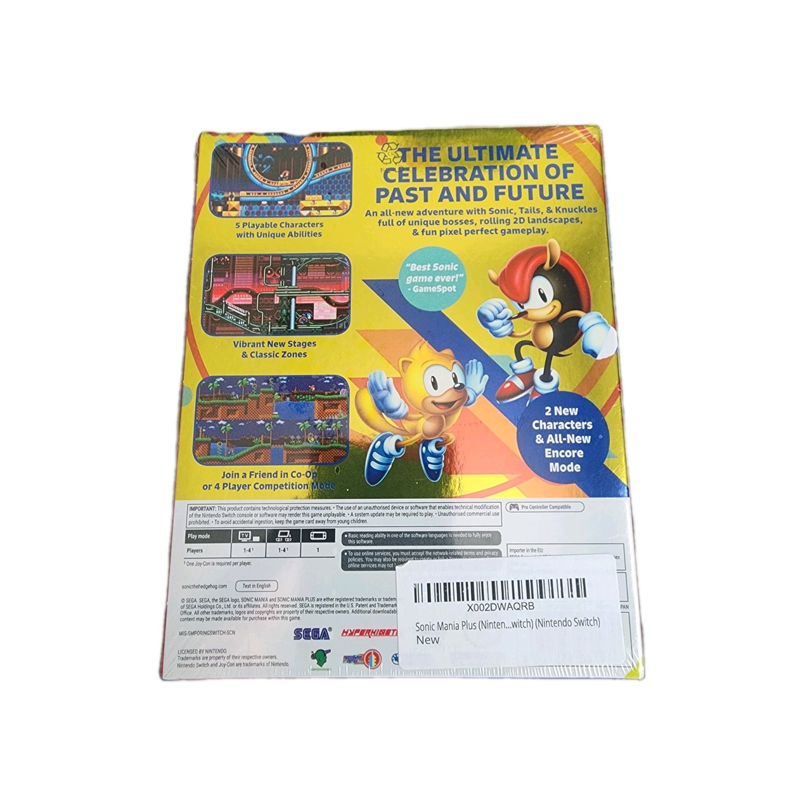 Sonic Mania Plus Nintendo Switch Brand New Sealed PEGI Version