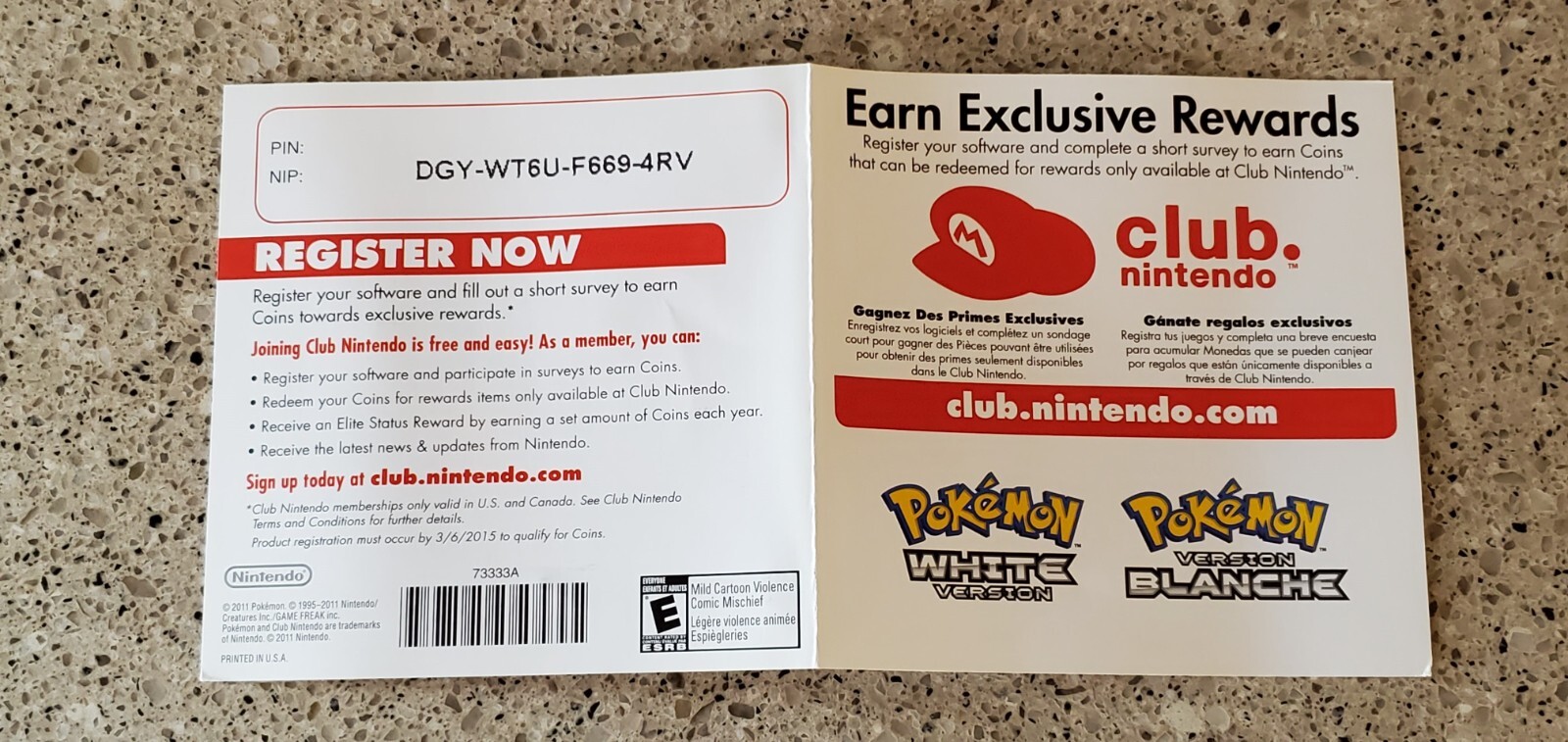 Pokemon White Black 2 Version (No Game, No Manual) Includes Inserts Only Victini