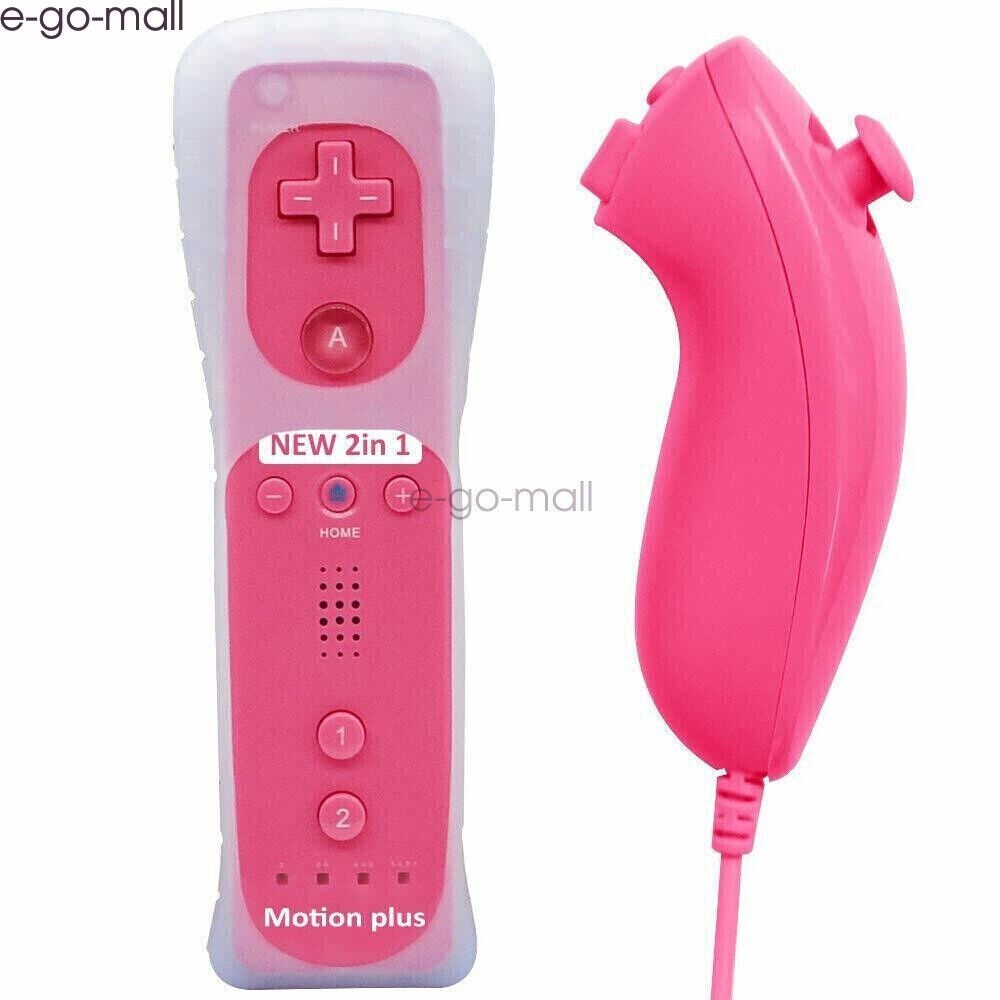 2 in 1 Motion Plus Wii Rmote Nunchuck Controller for Nintendo Wii/Wii U Game