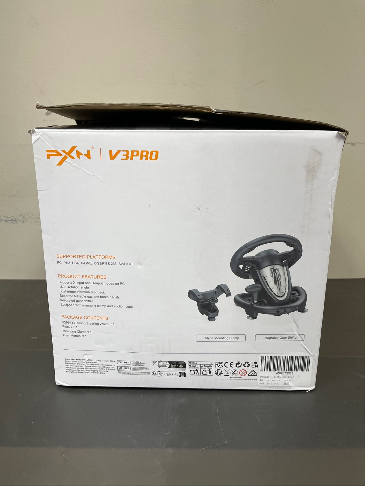 PXN Racing Wheel – Gaming Steering Wheel for PC, V3II 180 Degree Driving Wheel V