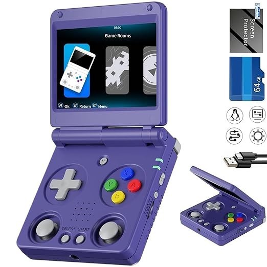 Flip Retro Handheld Game Console 64GB 5532 Games 3300mAh 3.5 Inch IPS Portable