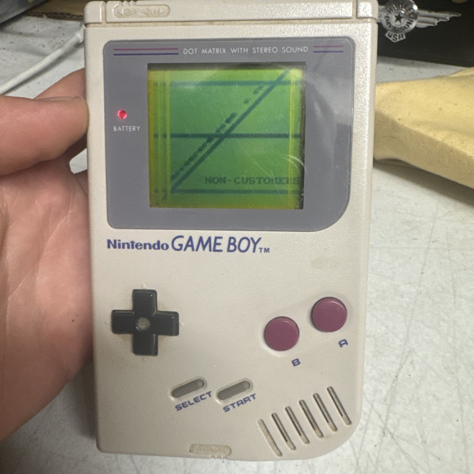 Nintendo Game Boy DMG-01 Original Gray Handheld 1989 Working + Tetris, paperboy