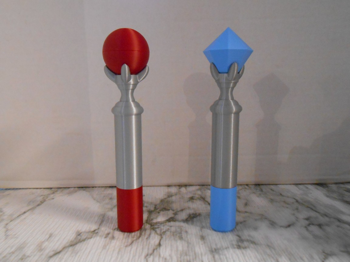 3D printed Legend of Zelda Ice Rod & Fire Rod Set