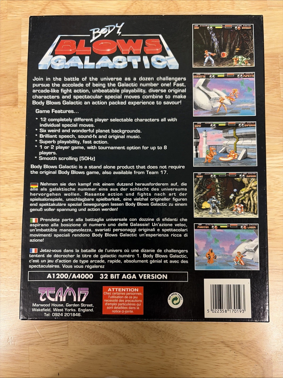 COMMODORE AMIGA A1200 A4000 BODY BLOWS GALACTIC FLOPPY DISK VIDEO GAME BIG BOX