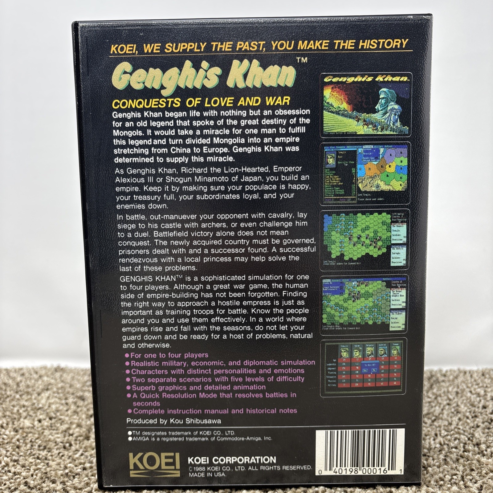 Genghis Khan w/ Manual & Inserts 3.5″ Commodore Amiga Untested