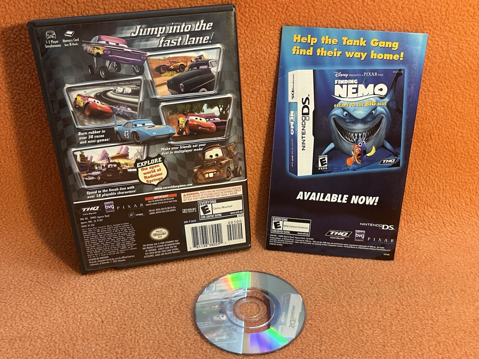 Disney Pixar Cars Nintendo GameCube Black Label Tested Complete OEM Case!