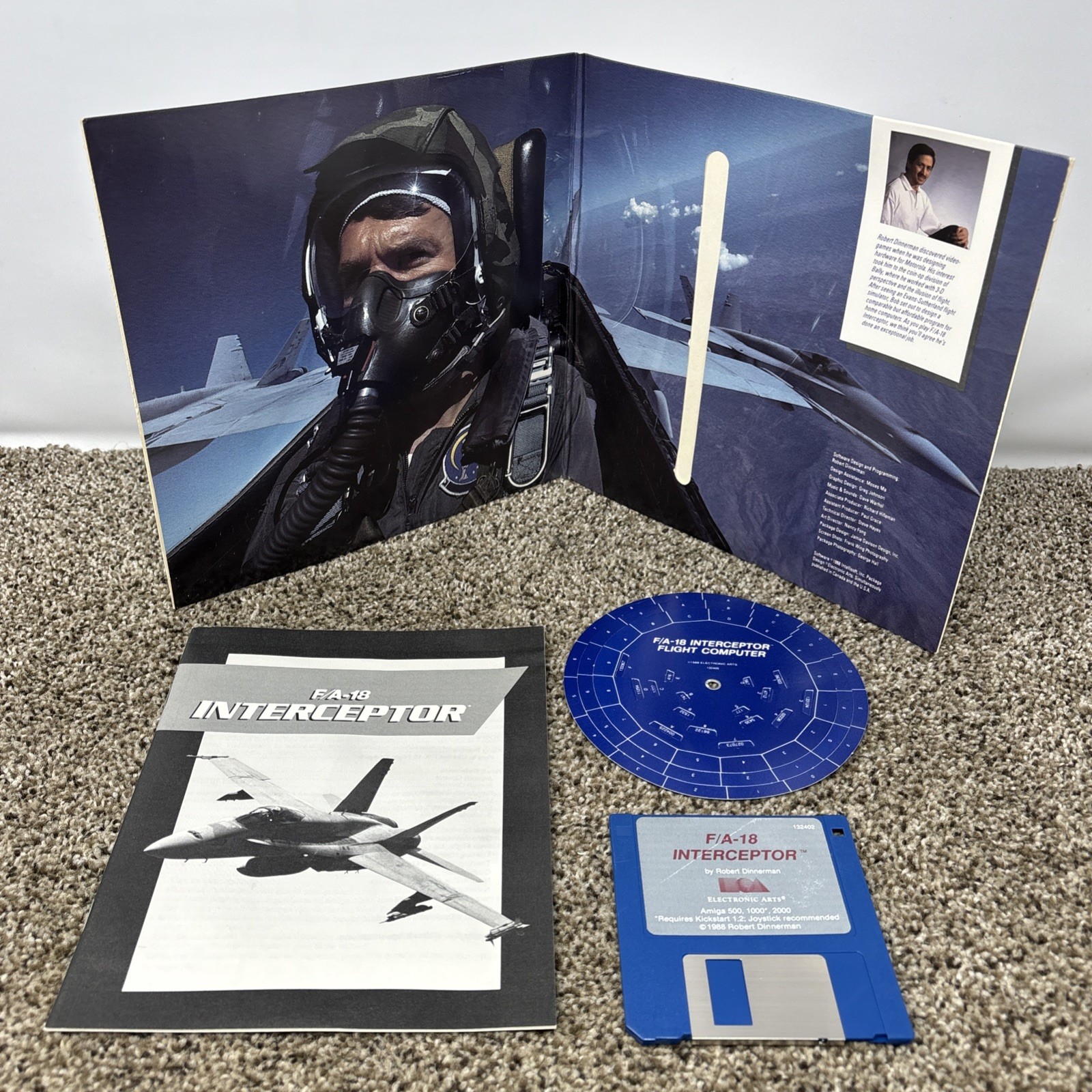 F/A-18 Interceptor Sleeve-Manual-Amiga Vintage Untested