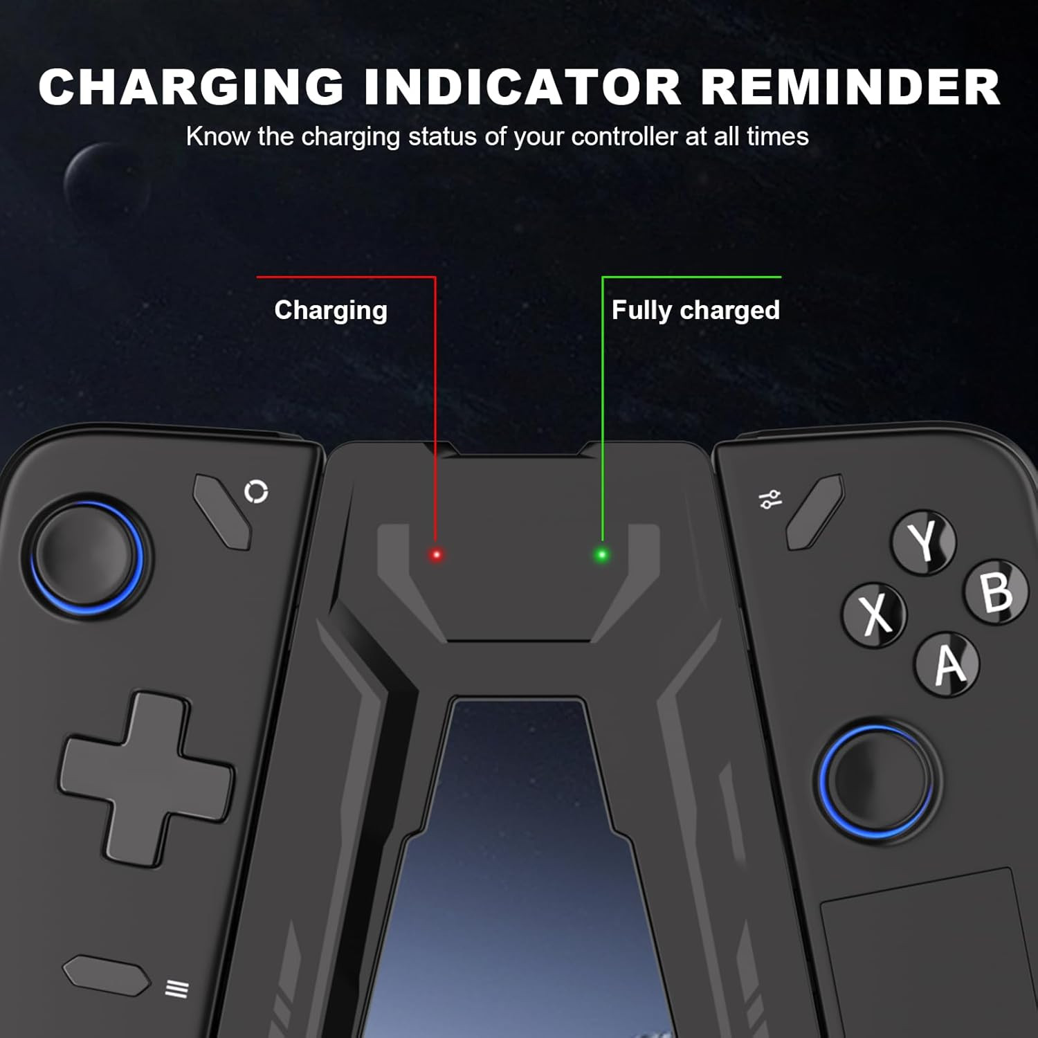 Charging Grip for Lenovo Legion Go Controller USB-C Dock Ergonomic Black
