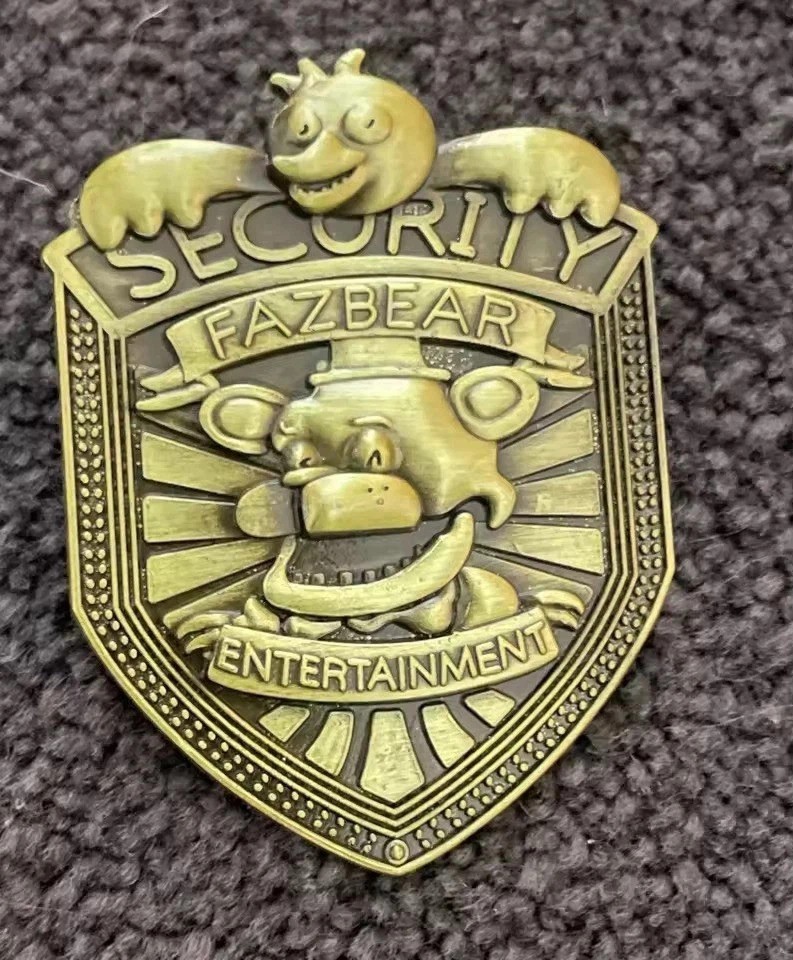 Five Nights at Freddy’s Fazbear Security Badge Brooch Pin FNAF Freddy Metal
