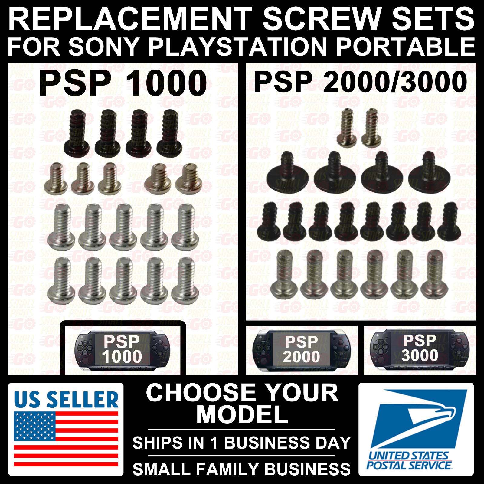 For Sony PlayStation Portable PSP 1000/2000/3000 Full Complete Screw Set Console