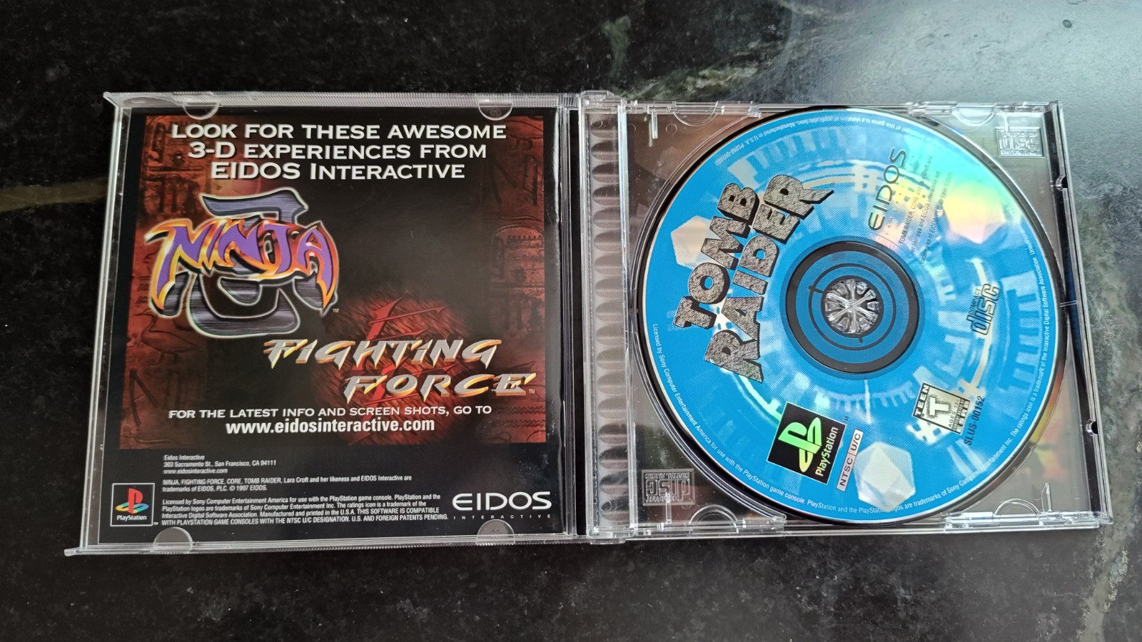 Tomb Raider 1- (Sony PlayStation 1, 1996) Black Label CIB Reg Card