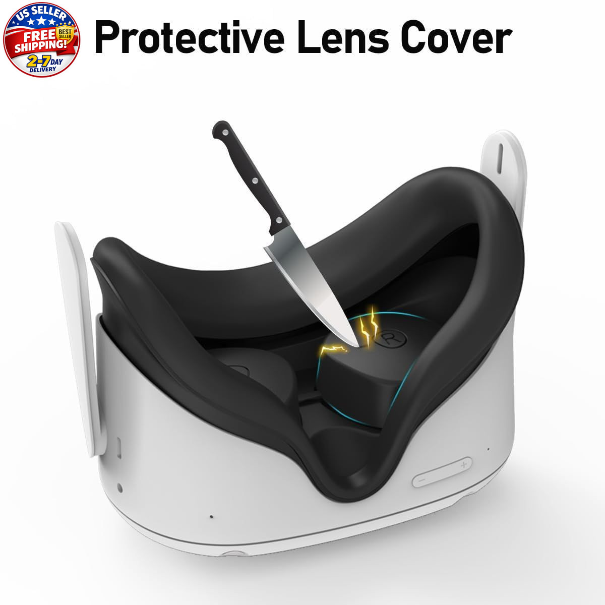 Silicone Face Pad for Meta Quest 2, Washable VR Cover with Lens Protector – Ocul