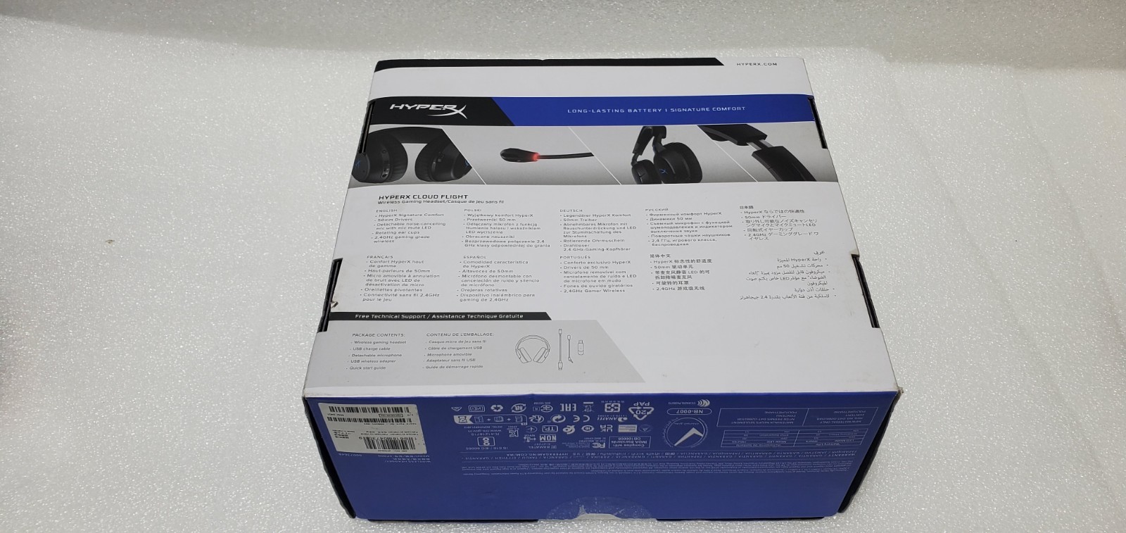 HyperX Cloud Flight Wireless Headphone Headset Black Blue PS5 PS4 Gaming SEALED.