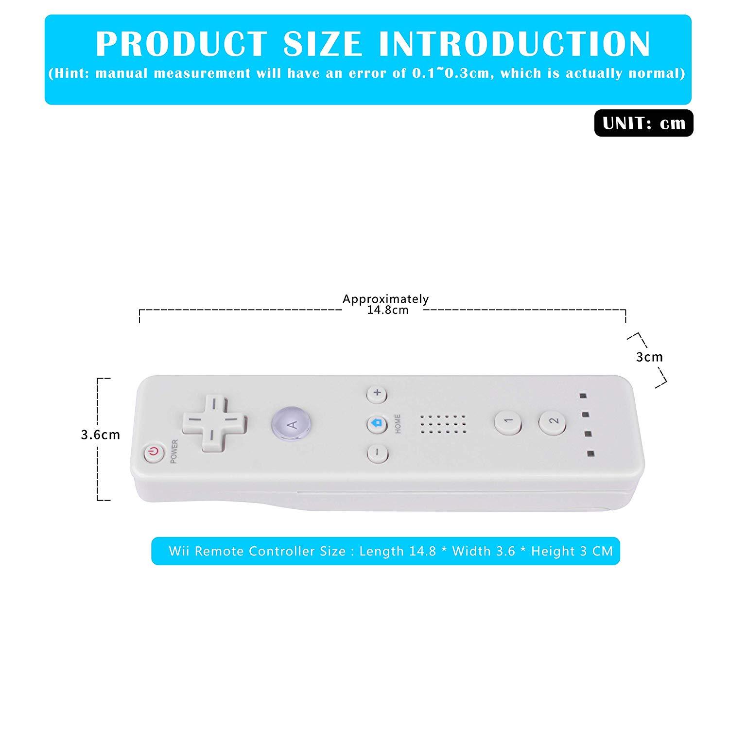 2X Built in Motion Plus Remote Controller+Nunchuck For Wii U & Wii Console White