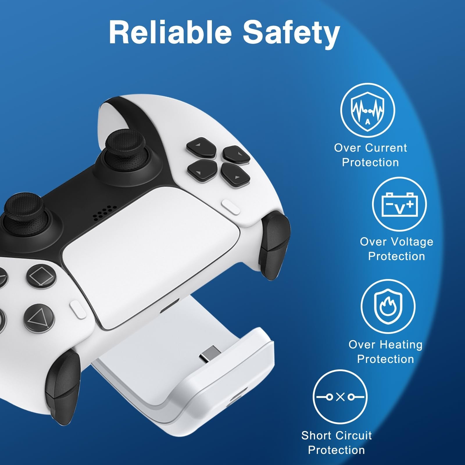 2X 3000mAh PS5 Controller Battery Pack – External Replacement & USB-C Charger