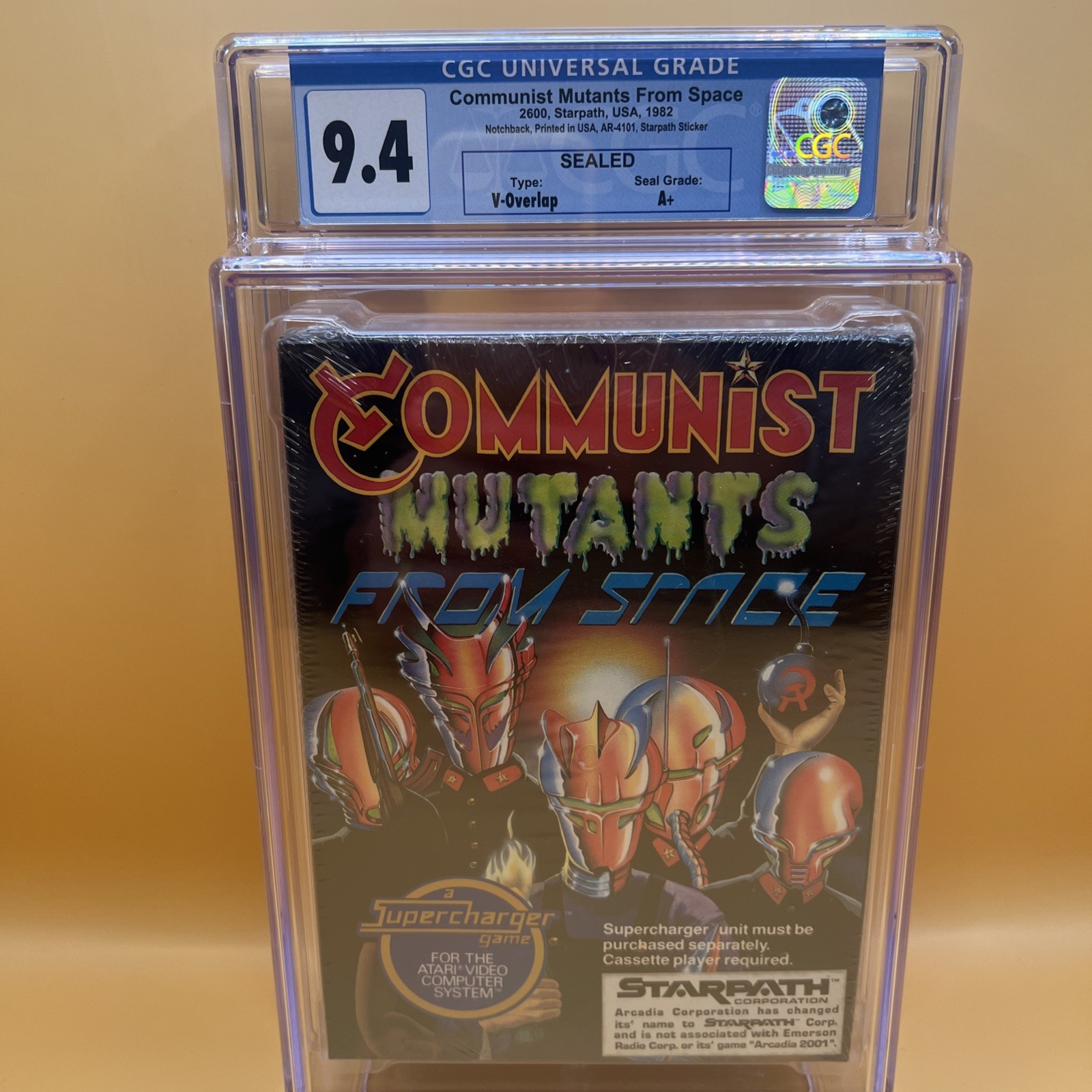 1982 ATARI SUPERCHARGER COMMUNIST MUTANTS FROM SPACE VIDEO GAME CASSETTE Sealed