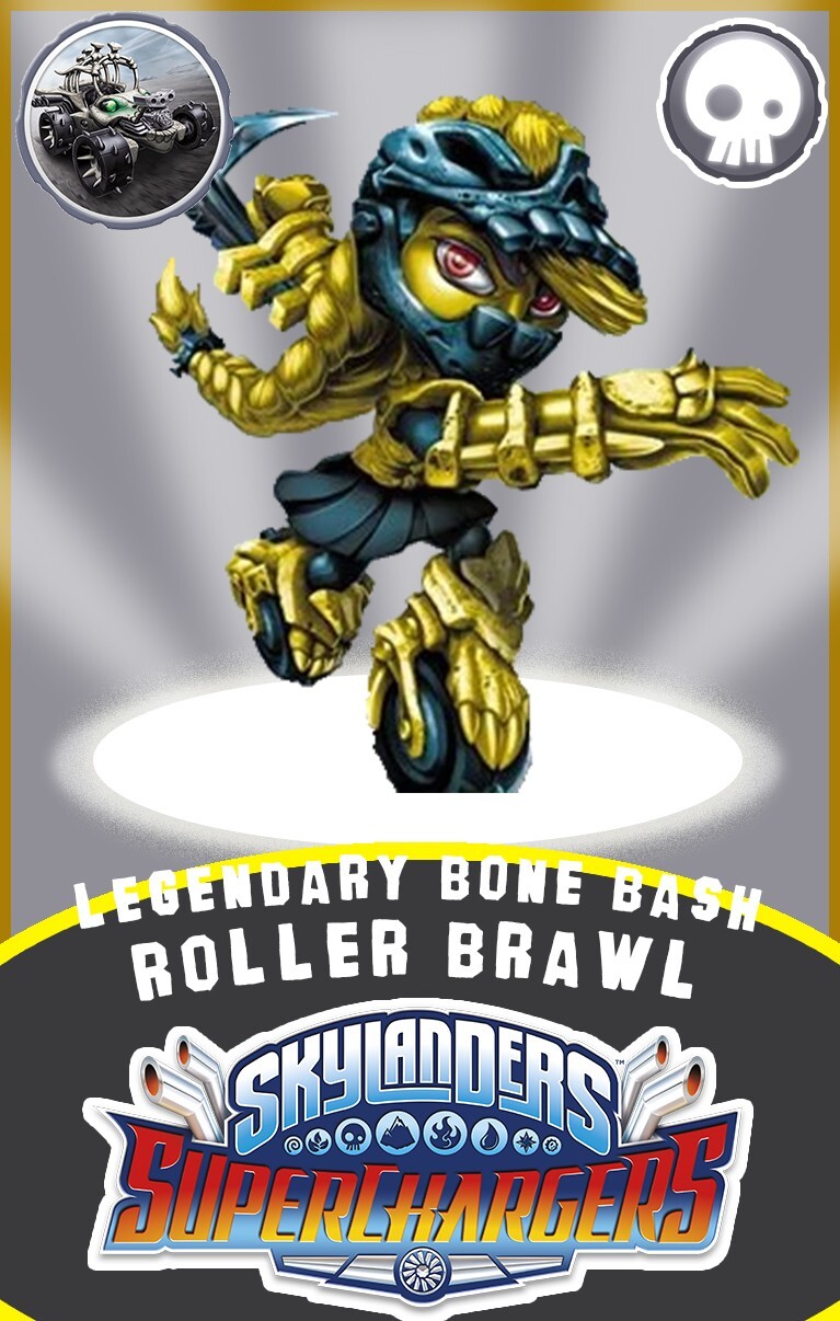 Skylanders Superchargers Legendary Bone Bash Roller Brawl NFC Card FREE SHIPPING