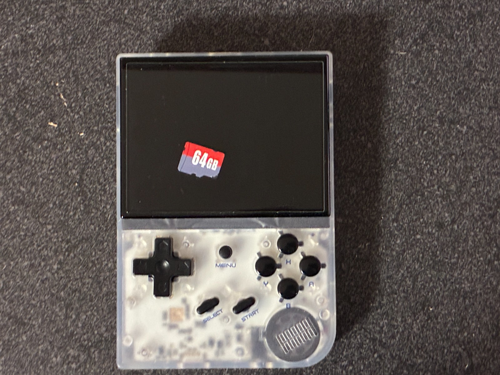 Anbernic RG35XX Retro Handheld Game Console, Dual OS 64GB, Case, 3D printed grip