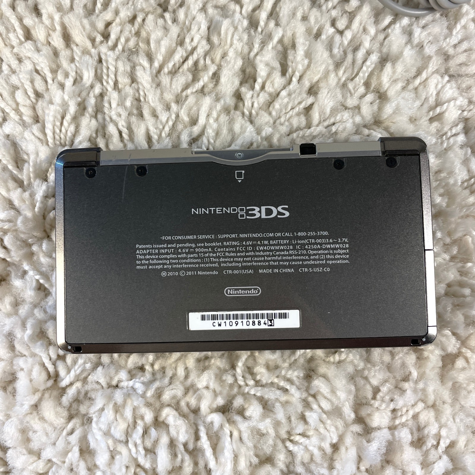 Nintendo 3DS Cosmo Black Handheld Console System CTR-001 Tested