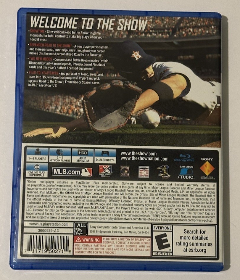 MLB: The Show 16 (Sony PlayStation 4, 2016)