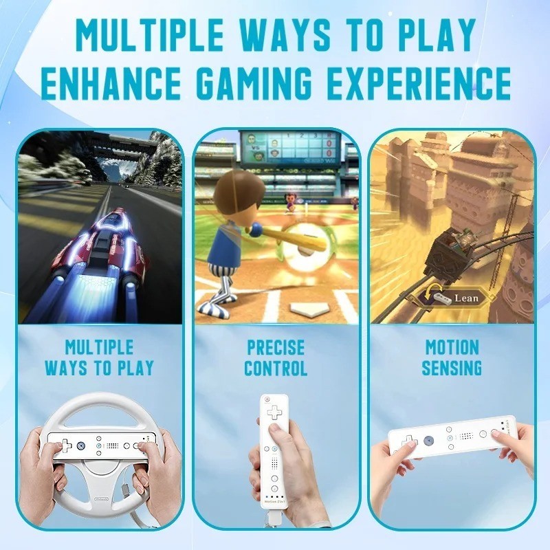 Built-in Motion Plus Wii Remote & Nunchuck Controller For Nintendo Wii / Wii U