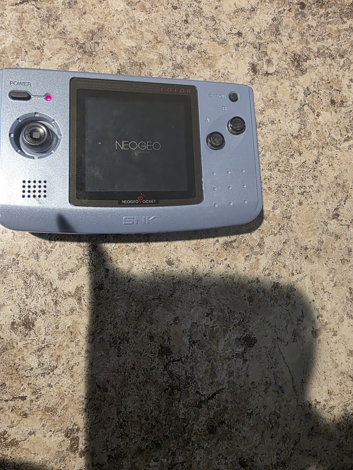 Neo Geo Pocket Color Platinum Blue W/ Pac-Man Video Game SNK Tested & Works