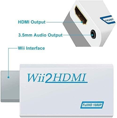 BD&M Wii to HDMI Adapter, WII Hdmi Converter, Connect Console White