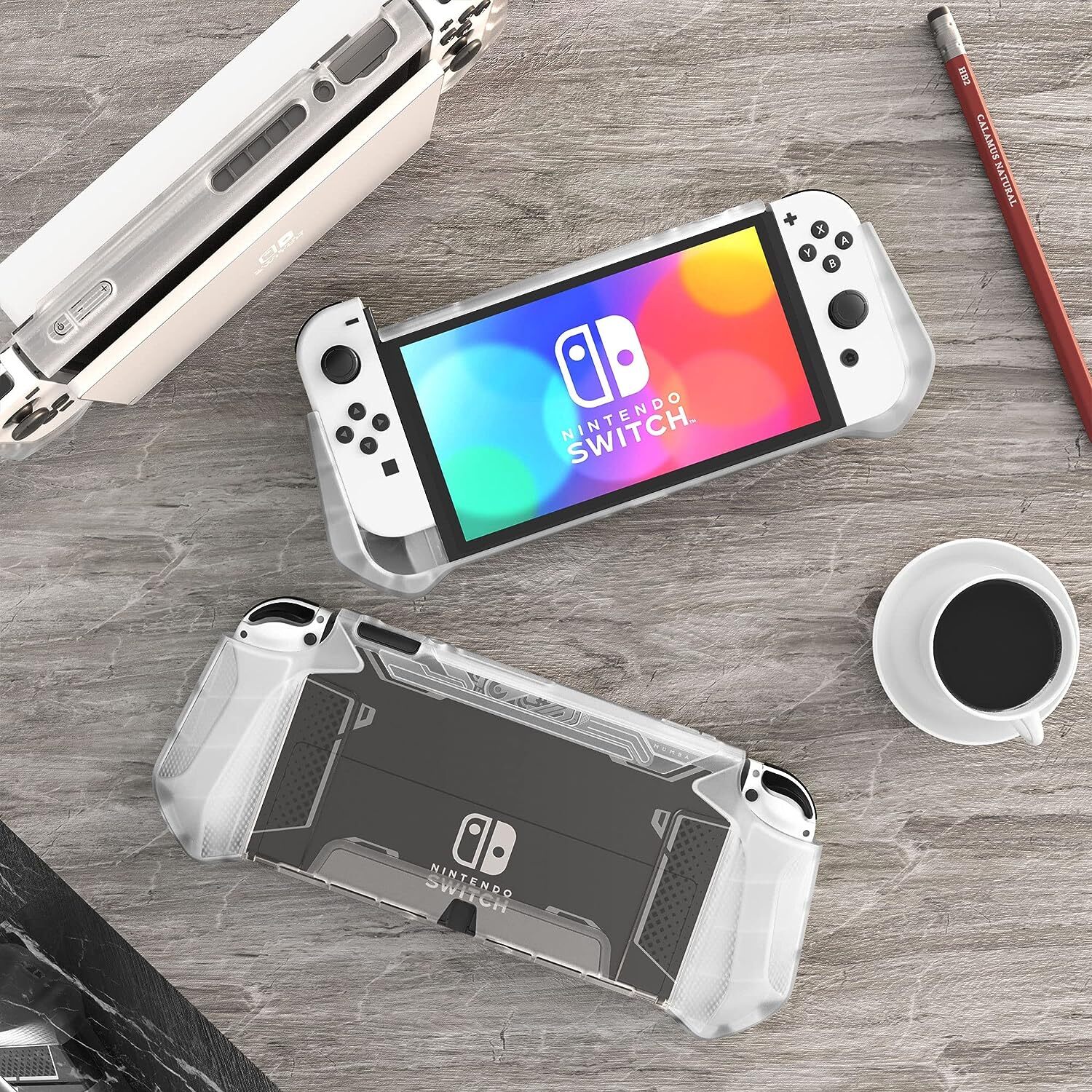 Mumba Dockable Case New for Nintendo Switch OLED 2021 TPU Ergonomics Grip Cover