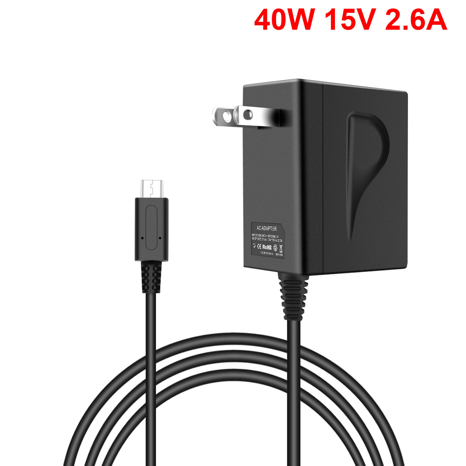 For Nintendo Switch AC Power Adapter Charger HAC-002 Home Wall Travel US Cable