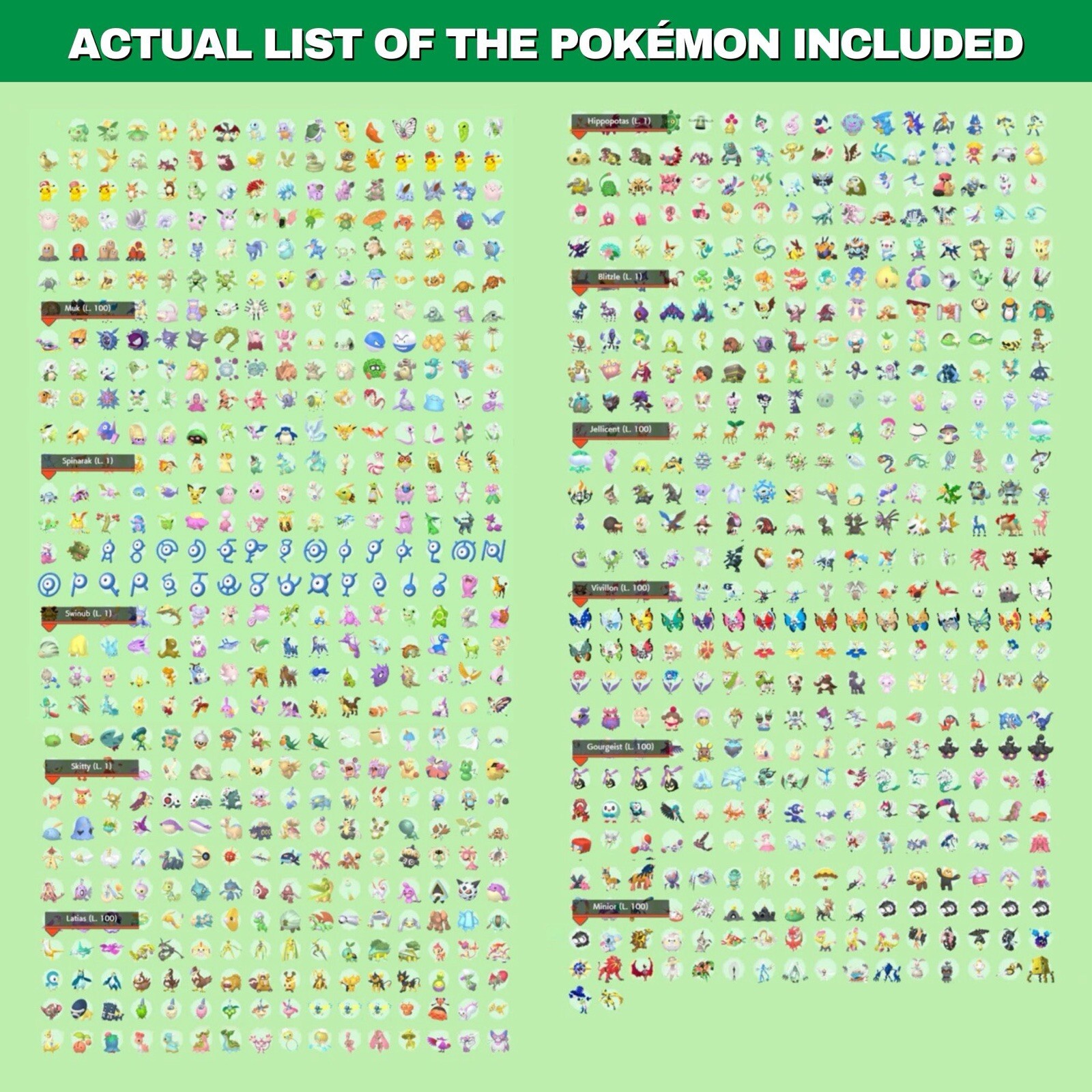 Pokémon HOME Gen 1-7 Shiny Living Dex Complete Pokedex up to Zeraora 2017 Custom