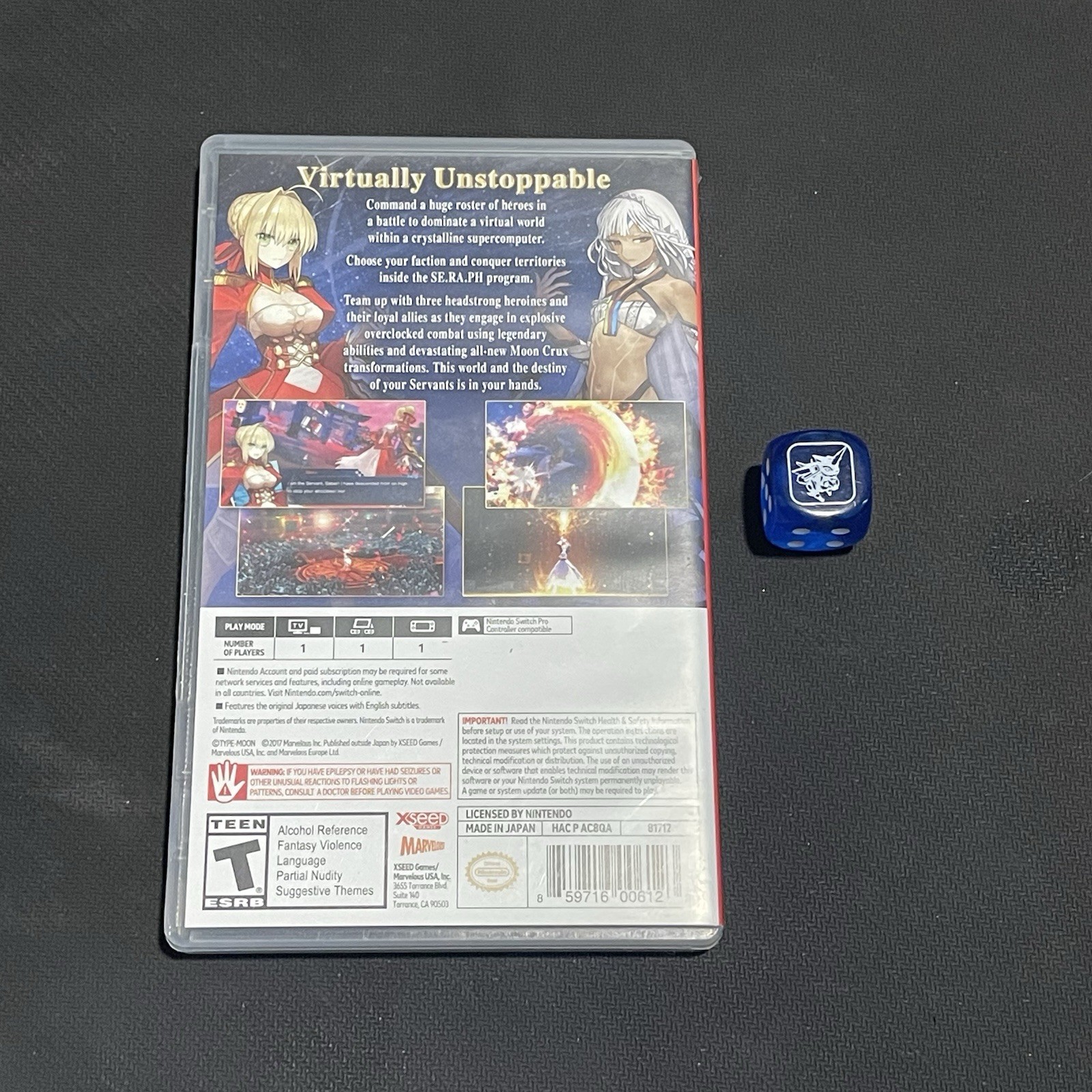 Fate/Extella: The Umbral Star (Nintendo Switch, 2017) Tested and Working CIB