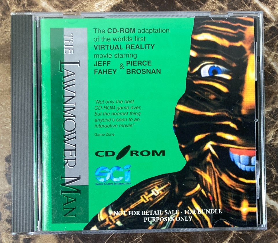 The Lawnmower Man PC CD-Rom Video Game Vintage 1993 Movie VHS Promo Sony EUC