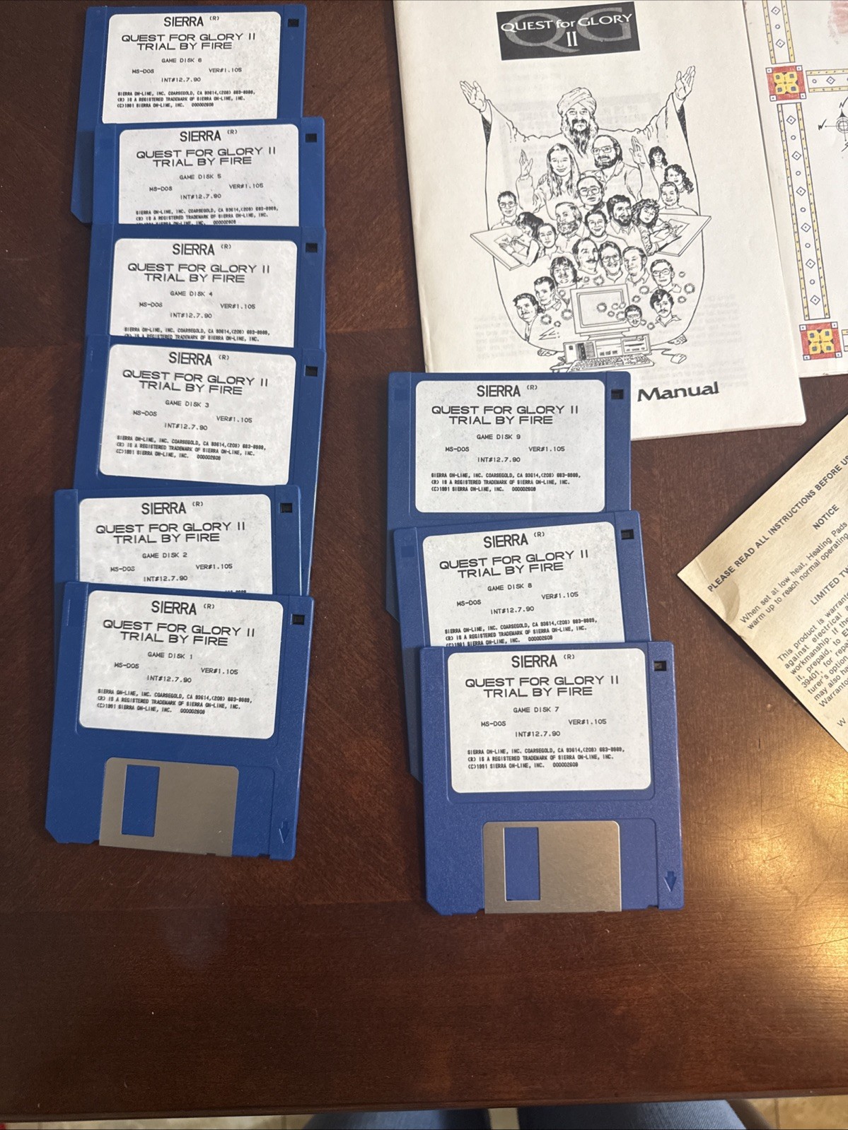Quest for Glory II: Trial by Fire PC, 1990 3.5″ disks, Complete in Box