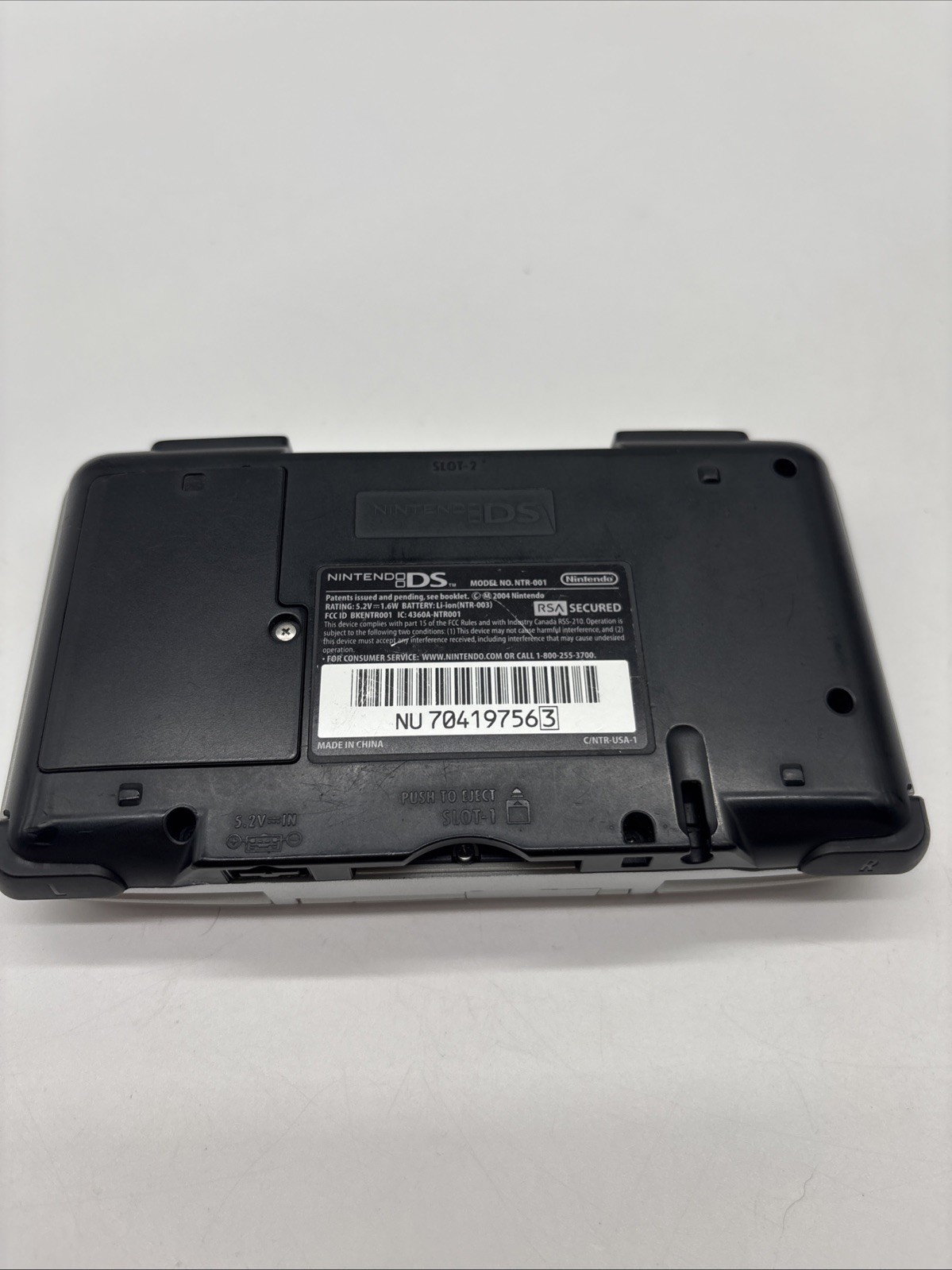 Original Nintendo DS Silver Console NTR-001 (NO CHARGER) Tested Working