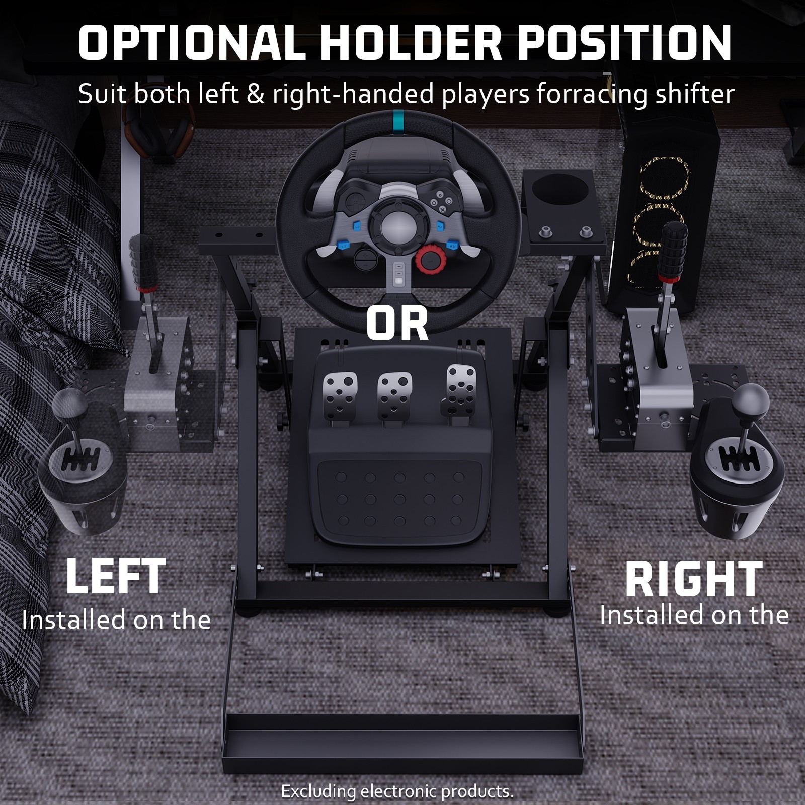 Hottoby Steering Racing Wheel Stand Foldable Sim Cockpit Fits Logitech G920 G923